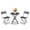 black, variant on Ataucjin 3 Piece Dining Table Set, Metal Table & 2 Chairs, Durable Iron Material, Compact Space Saving Dining Furniture for Home Kitchen Breakfast Corner Bistro