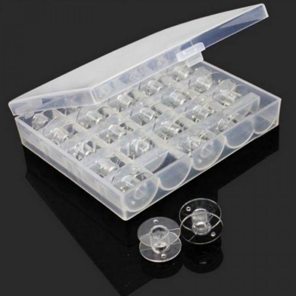 Plastic Sewing Machine Bobbins with Storage Case for Brother Janome Singer Elna Sewing Machine Transparent 12Pieces 