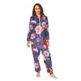 thumbnail image 2 of FORMRS Onesies Pajama for Adults Unisex Hoodie Winter Jumpsuit One Piece Sleepwear, Sizes S-2XL, Beautiful Floral Pattern, 2 of 7