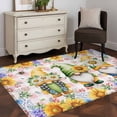 thumbnail image 3 of Sunflowers Area Rugs 2.7'x5', Washable Small Throw Rugs for Kitchen Bedroom, Spring Gnomes Hydrangea Daisy Flowers Pink Plaid Indoor Outdoor Rug Non-Slip Low Pile Carpet Runner Reversible Floor Mats, 3 of 8