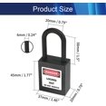 thumbnail image 2 of Wekity 6mm Lockout Tagout Locks Safety Padlock Loto Locks Keyed Differently PA Lock Out Tag Out Steel Shackle Small Luggage Padlocks Black 1PCS-0621, 2 of 5