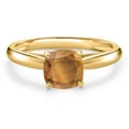 thumbnail image 3 of Gem Stone King 10K Yellow Gold Brown Tiger Eye Solitaire Engagement Ring for Women | 1.00 Cttw | Cushion 6MM | Gemstone Birthstone | Size 7, 3 of 6