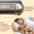 thumbnail image 5 of Sesslife Twin Size Platform Bed for Kids, Solid Wood Toddler Bed Frame with Slats, Fence Guardrail Ladder, Montessori Floor Bed for Boys Girls, No Box Spring Needed, Holds 400 lbs, Grey, 5 of 10