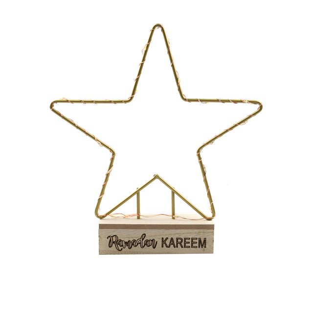 Bewildely Ramadán Modelado Luz Eid Decoración Luz Tira de hierro Adorno Lámpara Lámpara de Mezquita Luna Estrella Hogar Amor para Iluminación y accesorios Numero 3 Bewildely HA024758-03