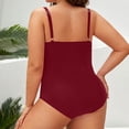 thumbnail image 4 of Roncen Women's Plus Size One Piece Swimsuits Tummy Control Bathing Suits for Women Criss Cross Ruched Push Up Vintage Retro Swimwear, 4 of 5