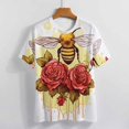 thumbnail image 4 of Bee And Flowers T-Shirt O Neck Oversize T-Shirts Short Sleeve Classic Tees Women Summer Graphic Tops, 4 of 5