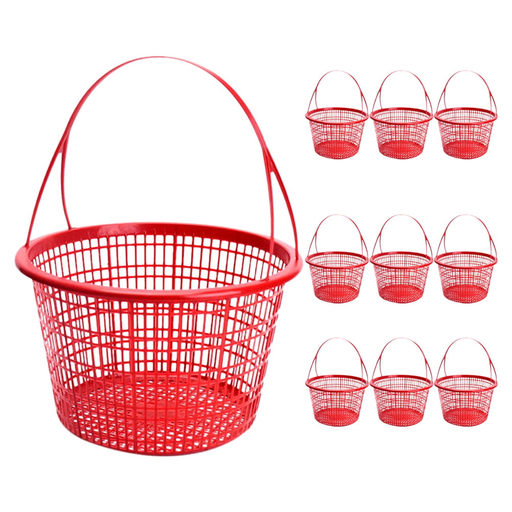 WEUVEB 10pcs Multi-Functional Plastic Produce Basket Fruit Picking and Storage Holder for Use