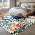 thumbnail image 5 of Coastal Octopus Washable Living Room Rugs 6'x9', Ocean Coral Seaweed Low Pile Throw Large Area Rug Non-Slip Sturdy Edge Binding Carpet for Dining Room Kitchen Office, 5 of 9