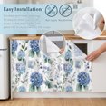 thumbnail image 5 of Blue Spring Floral Cabinet Curtain 35"Wx35"L, Dustproof Under Sink Skirt with Self Adhesive Tape, Watercolor Botanical Elegant Cabinet Curtain Cover for Kitchen Sink, Bathroom Vanity, Laundry Room, 5 of 9
