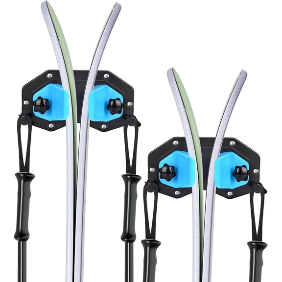 Ski Wall Mount, Snowboard Wall Mount, Wall Mounted Ski Storage Rack for Garage Organizer System, Fits Any Ski/Snowboard Display(2Pack)