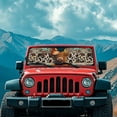 thumbnail image 2 of Uorisanigo Car Sun Shade Windshield Sunshade Heat Shield Sunshade Retro Aztec Highland Cow Print Sun Visor Mat Compatible with JK JKU TJ 2 Door / 4 Door(52.95x16.14nches), 2 of 7
