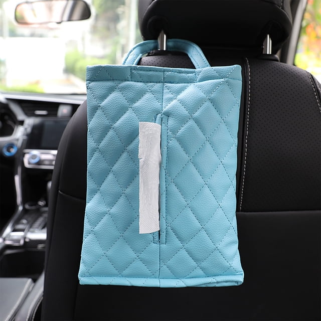 Save Big! Diamond Leather Car Tissue Box, Seat Back Hanging Tissue Holder, Car Interior Two-Use DIY Tissue Box, Stylish Paper Organizer for Car and Home