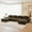 Brown, variant on 153" Oversized Modular Sectional Sofa, Corduroy Comfy Cloud Couch with 29.5" Extra-Deep Seat, Convertible U-Shaped Couch with Ottoman for Living Room, Black