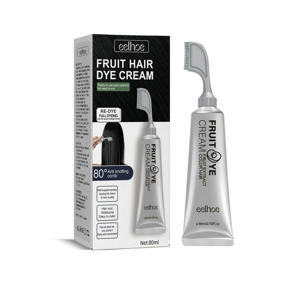 Xihbxyly Tinte Capilar de Frutas, Crema de Peinado de Fácil Aplicación, Tinte con Efecto de Color Natural, Fórmula de Coloración Rápida, Uso Doméstico, Transformación Elegante, Sin Necesidad de Mezcl