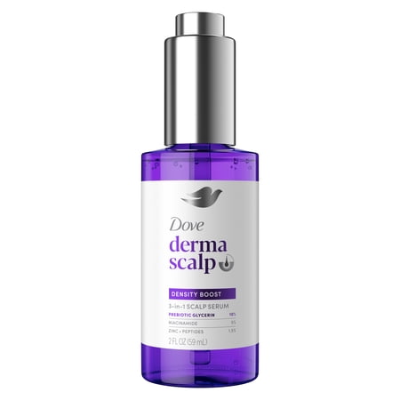 Dove Derma Scalp Density Boost 3-in-1 Scalp Serum with Prebiotic Glycerin, Zinc + Peptides, and Niacinamide for Breakage and Hair Thinning, 2 Fl oz 1 Count