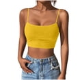 thumbnail image 3 of SROBPTY Womens Tank Tops Solid Cami Round Neck Padded Crop Shirts for Everyday Wear, 3 of 5