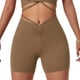 thumbnail image 1 of Pantalones cortos de yoga Estilo Europa y América Cintura alta Levantamiento de cadera Fitness Leggings cortos para correr Marrón L, 1 of 7