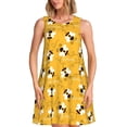 thumbnail image 1 of Fotbe Cute Bee Butterfly Yelllow Vestido de Verano sin Mangas para Mujer – Vestido Midi Línea A, Estilo Camiseta Floral, Vestido Playero Casual y Fluido, 1 of 7