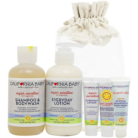 California Baby Super Sensitive Nouveau-né Tote Gift Set, 5 pièces