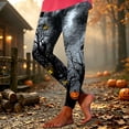 thumbnail image 2 of Danhjin Halloween Leggings for Women Print Stretchy High Waist Slim Graphic Yoga Pants Casual Workout Gym Running Comfy Soft Trousers, 2 of 6