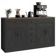 thumbnail image 1 of HOMCOM Buffet Bahut, Armoire de Rangement de Cuisine Style Ferme, Noir, 1 of 10