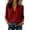 Wine, variant on HomeDM Womens Button Down Shirts 3/4 Sleeve Summer Collared V-Neck Tops with Pockets Black Size XL