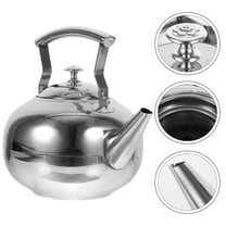 KONTONTY 1Pc Stainless Steel Tea Pot with Built in Filter for Kitchen Use Silver Stove Teakettle