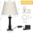 thumbnail image 2 of Bedside Table Lamps Modern Nightstand Lamps Set of 2, Simple Desk Lamps, Black, 2 of 2