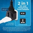 thumbnail image 4 of Adaptador Enchufe Tipo G Orei Negro Paquete de 2, 4 of 9