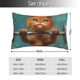 thumbnail image 2 of Fotbe Strong Kitten Lifting Weights Funda de Almohada Decorativa Estilo Occidental, Lujo en Algodón, Fundas para Almohadas King, Cojín Estampado para Decoración del Hogar-16"x24", 2 of 6