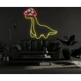 thumbnail image 3 of Glowneon Dinosaur With Mushroom Hat Neon Sign, Kids Room Decor, 3 of 4