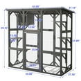 thumbnail image 4 of Magic Union Outdoor Wooden Cat House Large Cat Enclosures Kitten Cage with Weather Protection, Cat Catio with 6 Platforms and Extra Cat Hiding,Gray, 4 of 8