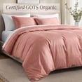 thumbnail image 4 of Bare Home Organic Cotton Duvet Cover Set - 400 Thread Count - Sateen Weave - Twin/Twin XL, Dusty Rose, 2-Pieces, 4 of 9