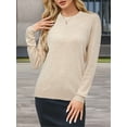 thumbnail image 6 of Women'S Wool Blend Classic Crew Neck Casual Fall Sweaters Cream White S, 6 of 9