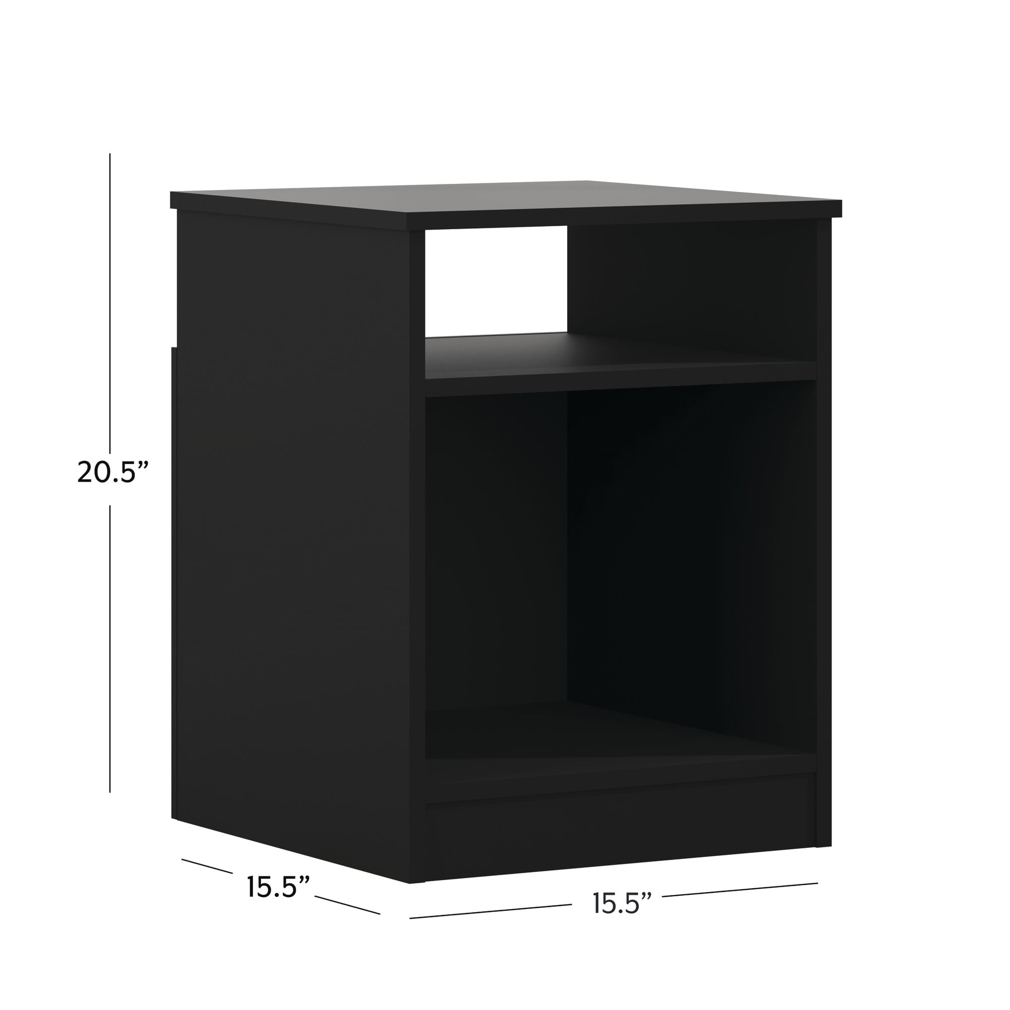 Mainstays Ardent Open Shelf Nightstand, Black