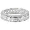PORI Jewelers Micropave CZ Sterling Silver Princess-Cut Eternity Band Ring, Available in 7 Sizes