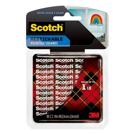 Scotch Restickable Tabs 1" x 1" 18 squares 432/Carton (R100VS)