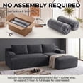 thumbnail image 2 of 96" L-Shaped Sectional Couches for Living Room, Modular Cloud Couch with Chaise, Corduroy Deep Seat Boneless Sofa, No Assembly, Dark Gray, 2 of 7
