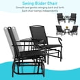 thumbnail image 6 of Costway Double Swing Glider Chair Rocker Glass Table Umbrella Hole Black, 6 of 9