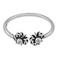 thumbnail image 2 of Sweet Two Flowers Open Ended .925 Sterling Silver Ring-9, 2 of 6