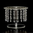thumbnail image 2 of Bandeja para aperitivos con soporte para tartas y colgantes de cristal brillante. Pedestal para tartas para decorar dulces. 20cmx15cm, 2 of 8