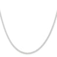 thumbnail image 3 of Auriga Fine Jewelry 925 Sterling Silver 2.3 mm Beveled Curb Chain Necklace for Women 30", 3 of 6