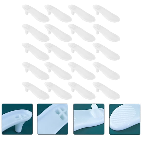 MEIBUTYUP 20 Pieces Mini High Heel Shoe Figurines Plastic Doll Shoes for Crafts, Collectibles, Decorations and Accessories