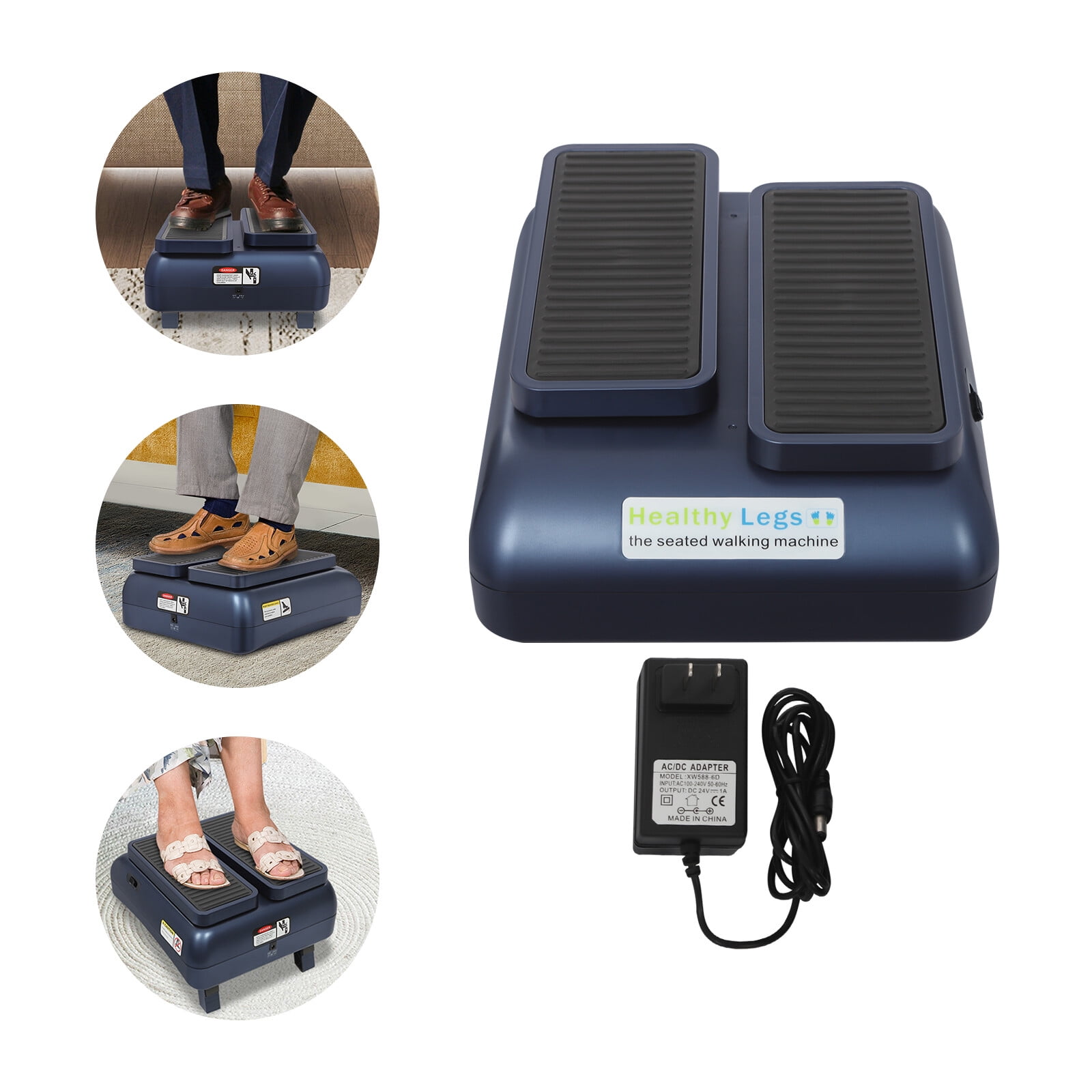 Electric Foot Massager & Exercise Machine, Anti-Slip, 20-24 RPM, Portable 132lb Load Capacity, USB Power Adapter Included, Home & Rehabilitation Use