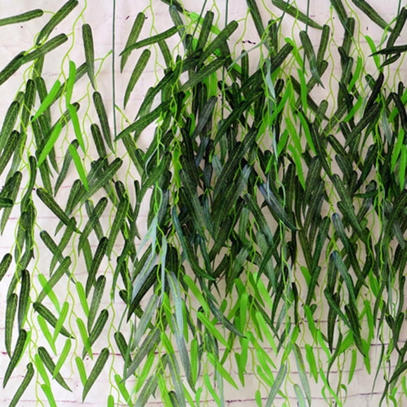 VONKY Artificial Leaves Willow Branch Plants Simulation Clematis Honeysuckle Leaf Home Wedding Green Wall Background Decoration No.05