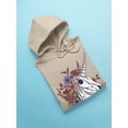 thumbnail image 3 of Unicorn Skull W Flowers Hoodie Women -Smartprints Designs, Female Large, 3 of 4