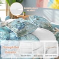 thumbnail image 4 of Ocean Sea Duvet Cover Set Full Size Turtle Starfish Undersea Nautical Vintage Blue Soft Lightweight Comforter Covers 4 Piece Bedding Set with 1 Duvet Cover 1 Bed Sheet & 2 Pillow Shams, 4 of 8