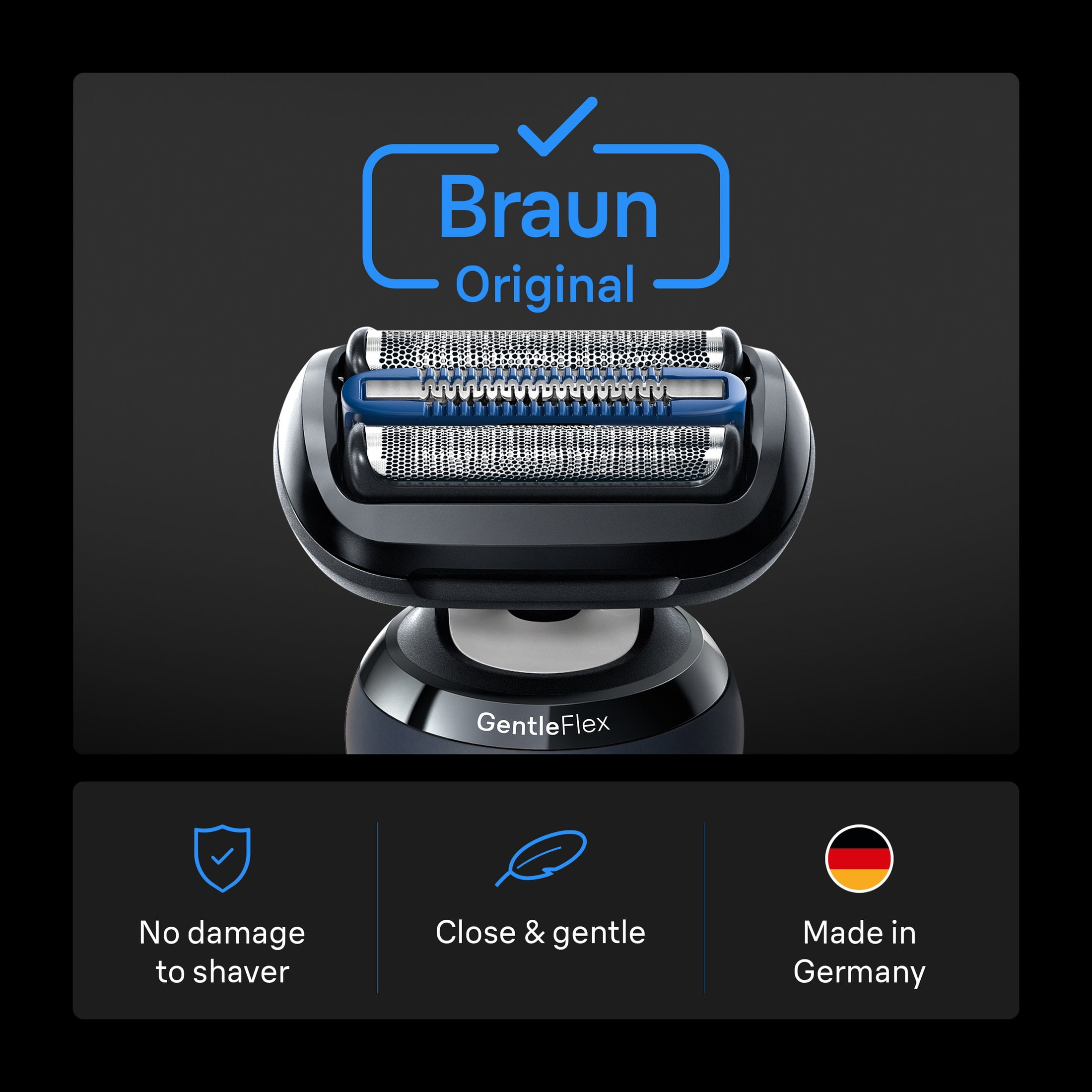 Braun Series 6 Electric Shaver Original Replacement Head, easy to change in one click, 64B