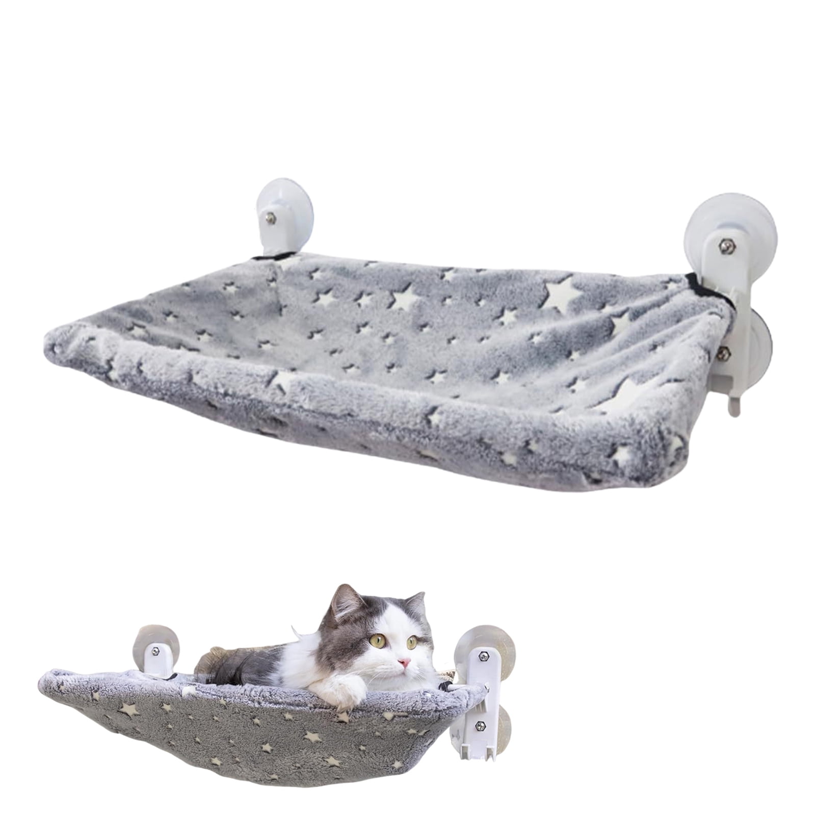 YIFAEUX Foldable Cat Window Perch Glow in The Dark Cat Hammock Cordless Cat Bed with Suction Cups Cat Sunbathing Resting Seat for Indoor Cats