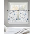 thumbnail image 5 of Blue Floral Spring Tier Curtains 24 Inch Length, Sheer Curtains for Bedroom Living Room Window Farmhouse Poppy Botanical Rod Pocket Voile Drapes Kitchen Curtains Small Half Window 27.5"x24" 2 Panels, 5 of 6